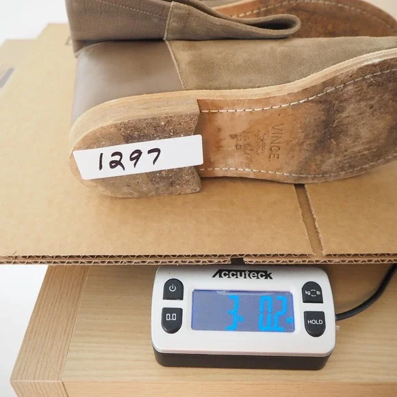 Vince Grayson Suede Leather Concealed Wedge Boots Women's Sz 9 EU 39 in Flint - Picture 10 of 10